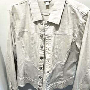 Christopher & Banks Light Beige Jean Jacket
